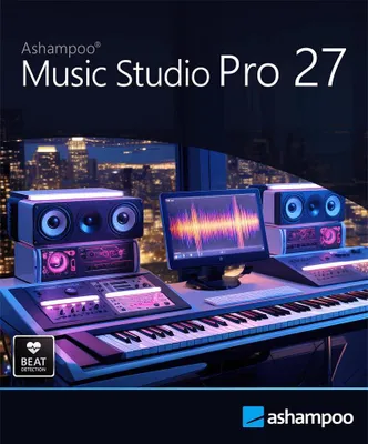 Produktbild von Ashampoo Music Studio Pro 27 | Musikprogramm für PC, Audio-Bearbeitung, Aufnahme und Brennen, 1 Benutzer Lizenz, Aktivierungscode per Post