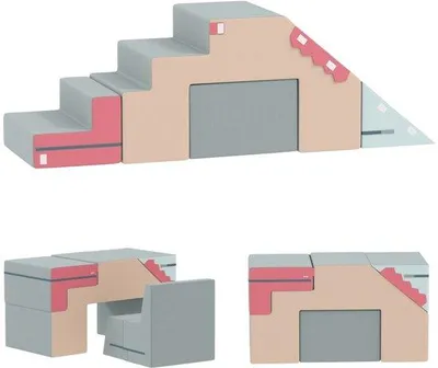 Image de Deux sets de blocs de jeu souples pour les tout-petits, en plastique et en mousse, pour grimper, construire et jouer, aux couleurs vives