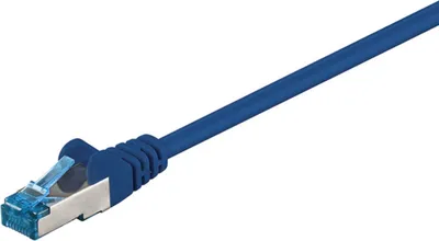 Produktbild von CAT 6A Patchkabel, S/FTP (PiMF), blau Kupferleiter (CU), halogenfreier Kabelmantel (LSZH)