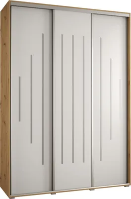 Produktbild von MEBLE KRYSPOL Davos 12 Schrank, drei Türen - 235,2x170x45 cm - Artisan Weiß Silber