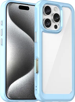 Image de Etui Outer Space avec cadre en gel pour Iphone 16 Pro - Bleu