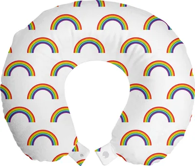 Produktbild von ABAKUHAUS Regenbogen Reisekissen Nackenstütze, Regenbogen Homosexuell Pride, Schaumstoff Reiseartikel für Flugzeug und Auto, 30x30 cm, Mehrfarbig
