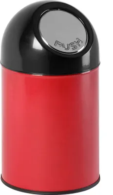 Produktbild von Abfallbehälter mit Druckdeckel und Inneneimer 30 Liter - Rot, Schwarz
