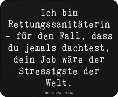 Produktbild von Mr. & Mrs. Panda Mouse Pad Spruch Rettungssanitäterin - Schwarz - Geschenk, Geschenke für Berufstätige, Berufsalltag, mauspad laptop, mousematte, Anerkennung, Beruf, pc