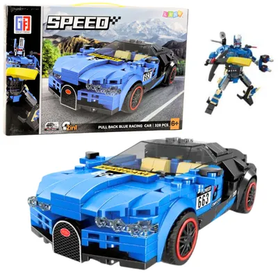 Productafbeelding van Robotauto 2in1 Hurricane Blue bouwstenen 328 st.