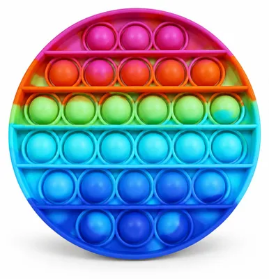 Produktbild von Rundes Regenbogen Silikon Pop It Fidget Spielzeug für Stressabbau, langlebig und waschbar, KI-generiertes Bild