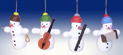 Produktbild von Christbaumschmuck Schneemannquartett (6cm) von Zenker Volkskunst