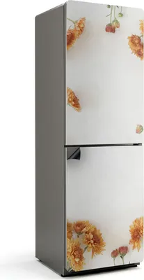 Produktbild von Blumenmuster im Rahmen – Magnetische Kühlschrank Abdeckung – Dekorfolie magnetisch Küche – Kühlschrank Magnet Deko – selbstklebende Magnettafel – Magnetfolie für Kühlschranktür – 60x180 cm