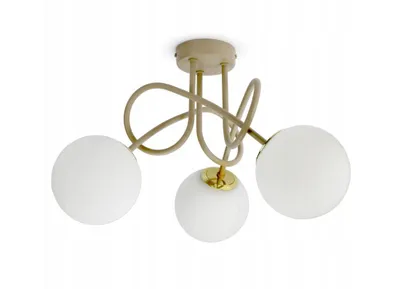 Zdjęcie produktu dla LUXOLAR Lampa sufitowa 3-punktowa G9 LED 15W - żyrandol beżowo-złoty dla buira, jadalni, sypialni - styl nowoczesny, skandynawski, soft loft