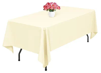 Produktbild von Tischdecke Rechteckig 153 x 260 cm Beige Polyester Waschbar Fleckenfest 1 Stück