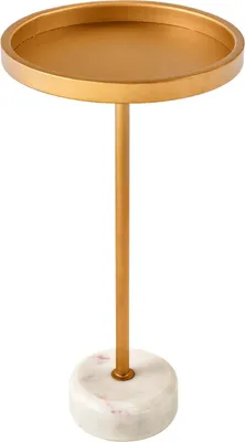 Image de Table d'appoint 60 cm en marbre doré, design moderne pour le salon - ACHETER MAINTENANT