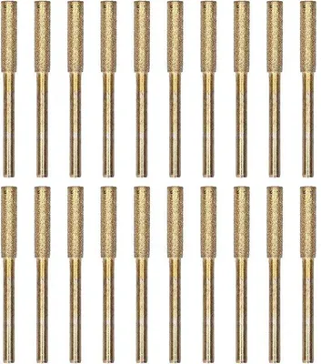 Image de 20 pièces Lime d'affûtage pour tronçonneuse - Affûteur Emery pour tronçonneuse Burr Embouts d'affûtage électriques pour tronçonneuse (4 mm - or)