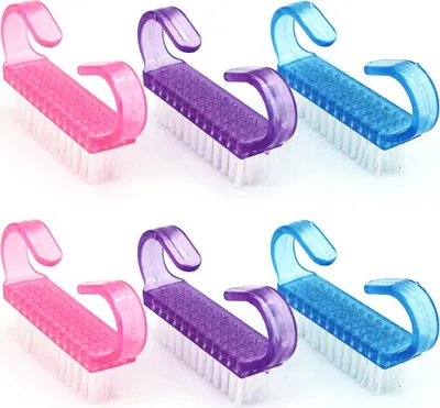 Produktbild von 6 Stück Nagelbürsten, Reinigungsbürsten mit Griffen, zum Reinigen von Nägeln, Nagelbürsten, Handreinigungsbürsten und Nagelreinigungswerkzeugen