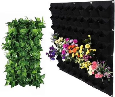Produktbild von Famanu Hängende Pflanzentasche 64 Fächer - Indoor und Outdoor, Balkon geeignet