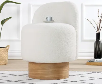 Produktbild von Hanah Home, Monre Teddy - White, Sitzpuff, 100 % Kunstfell, Weiß, 47 x 47 x 66 cm