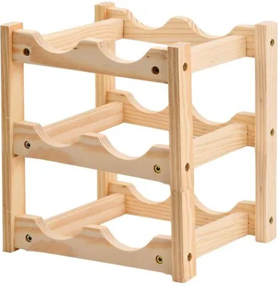 Immagine prodotto di Portabottiglie in legno a 3 ripiani per 6 bottiglie, cucina, bar