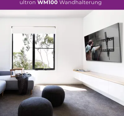 Produktbild von Ultron WM100, 58,4 cm (23 Zoll), 142,2 cm (56 Zoll), 75 x 75 mm, 400 x 400 mm, 0 - 15°, Schwarz