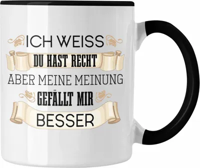 Produktbild von Trendation - Lustiges Geschenk für Männer Frauen Tasse Besserwisser Geschenkidee Lustige Tasse mit Spruch (Schwarz)