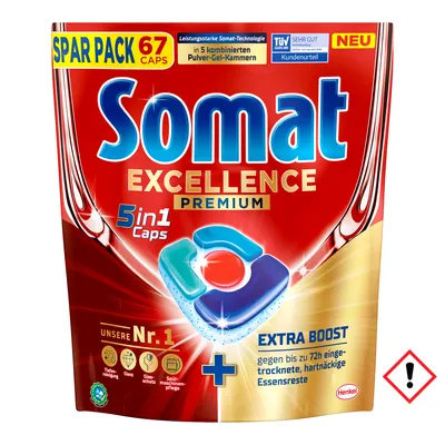 Produktbild von Somat Excellence Premium Caps 5in1 67 Stück