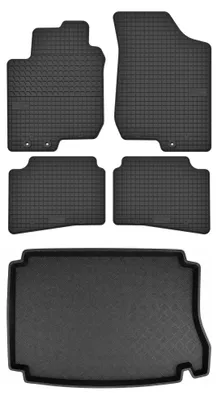 Productafbeelding van Rubberen automatten + kofferbakmat voor Hyundai i30 I 2007-2012 (hatchback) – 5-delig, zwart, op maat – Wielganizator
