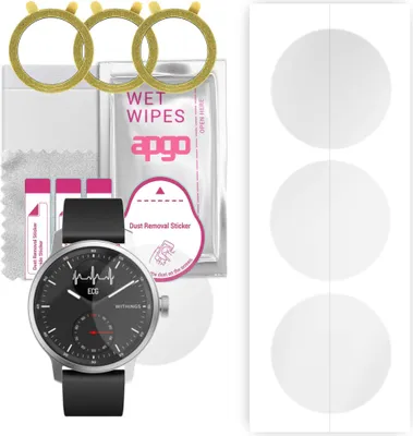 Produktbild von apgo 3 Stück Schutzfolie, klar, kompatibel mit Withings HWA09 42mm Smartwatch, Hydrogel Displayschutzfolie mit Positionierhilfe, Displayfolie, robust und kratzfest