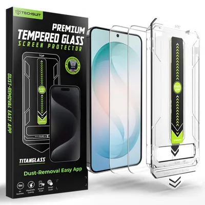 Obrázok produktu pre Techsuit - TitanGlass CrystalHD ochranné sklo kompatibilné s odtlačkom prsta (2 ks) pre Samsung Galaxy S26 Plus – číre
