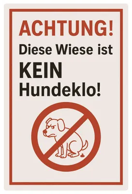 Produktbild von Blechschild AstraDesign 20x30 cm „Kein Hundeklo“ – Metallschild Wanddeko, Schild, Geschenkidee