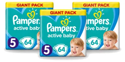 Image de 3 couches Pampers Active Baby, taille 5 (11-16 kg) - Pack économique - 3 couches