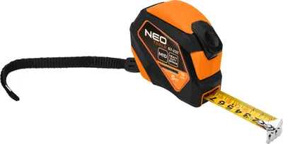 Immagine prodotto di NEO TOOLS Metro professionale da 5 m - Nastro di nylon in acciaio - Gancio magnetico - Pulsanti di arresto - Arresto automatico del nastro - Larghezza del nastro 19 mm - Precisione MID