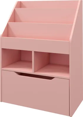 Produktbild von Kinderregal mit Schublade, Bücherregal mit Fächern, 60 x 29,9 x 90 cm, Rosa