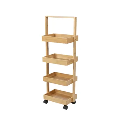 Produktbild von Schmales Bambusregal mit 4 Körben VINK, 90 cm