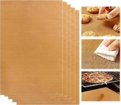 Produktbild von Famanu Grillmat Set – 5 Stück – 30 x 40 cm – Antihaft – Wiederverwendbare Grillmatte für Gasgrill, Holzkohle und Ofen