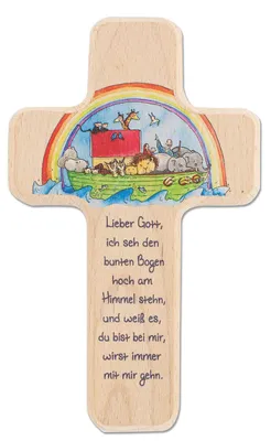 Kinderkreuz Arche Noah, Holz, 11x18 cm, Wandkreuz