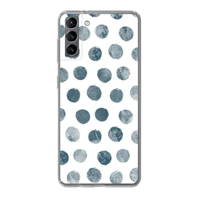 Produktbild von MuchoWow® Handyhülle Schutzhülle Hülle für Samsung Galaxy S21 Plus Polka dots - Grau - Weiß Silikon Softcase Handy Hülle - Handy-Tasche