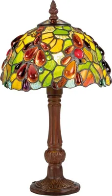 Produktbild von Casa Padrino Luxus Tiffany Tischleuchte Mehrfarbig Ø 20 x H. 35 cm - Handgefertigte Hockerleuchte