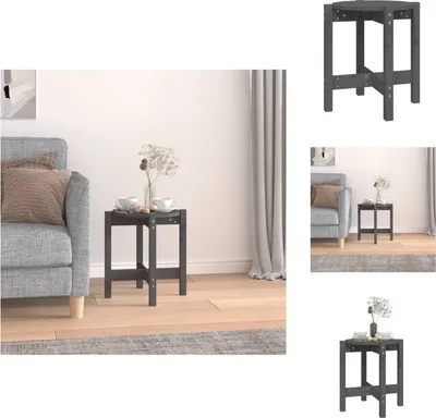 Produktbild von vidaXL Couchtisch Grau Ø 42,5x45 cm Massivholz Kiefer -  Couchtische