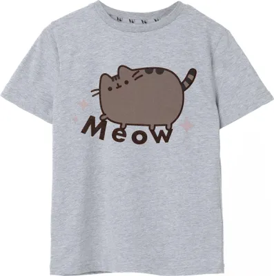 Obrázek produktu pro Pusheen - "Mňau" tričko pro dívky NS7600 (128) (šedé skvrnité)
