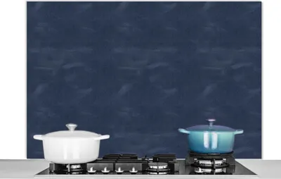 Produktbild von KitchenYeah®  Spritzschutz Küche - Küchenrückwand - Wandschutz für Herd und Spüle - Leder - Blau - Tiere 120x80 - Alu-Dibond (Alternative zum Spritzschutz aus Glas) - Hitzebeständig - Herdspritzschutz