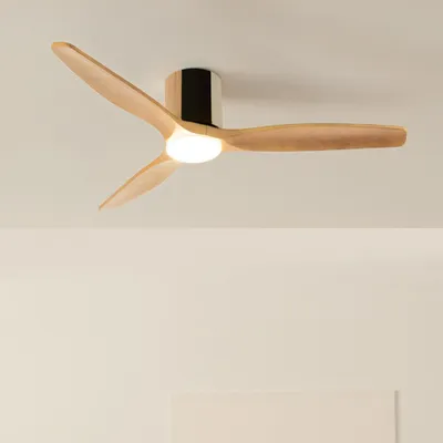 Produktbild von WIND CALM CUSTOM WOVEN - Leiser Deckenventilator 40W Ø132 cm aus 100 % Holz mit LED-Licht