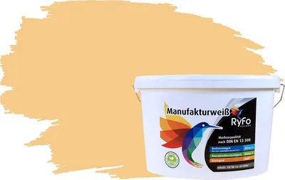 Produktbild von RyFo Colors Bunte Wandfarbe Manufakturweiß Sunrise 10l - weitere Grau Farbtöne und Größen erhältlich, Deckkraft Klasse 1, Nassabrieb Klasse 1