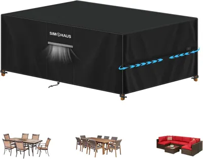 Immagine prodotto di Copertura per mobili da giardino, dimensioni 220x105x74 cm, tessuto Oxford 420D, impermeabile, resistente ai raggi UV, adatta per uso esterno