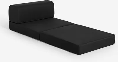Image de Fauteuil-lit pliable gain de place 2en1 en tissu Betty - Noir