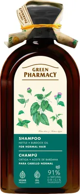 Produktbild von GREEN PHARMACY Brennnessel- und Klettenöl-Shampoo für normales Haar 350 ml