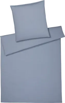 Produktbild von elegante Washed Baumwolle-Bettwäsche-Garnitur 7076 Crisp Farbe rauchblau Größe 135x200cm+80x80