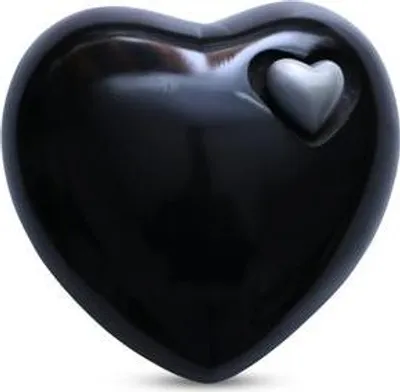 Obrázek produktu pro Luxe As­urn 0,85 litru Black Heart – elegantní urna ve tvaru kapky z vysoce kvalitního hliníku pro lidi a domácí mazlíčky