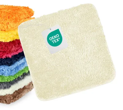 Immagine prodotto di Tappetino da bagno color crema, antiscivolo, 45x45 cm, lavabile in lavatrice, tappetino per il bagno