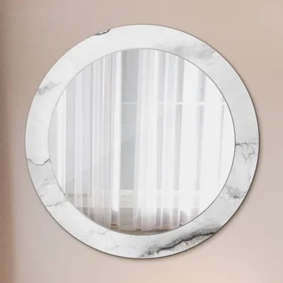 Produktbild von Ø70cm Modern Spiegel - Wandspiegel Wandmontage- Schlafzimmer - weiß marmor