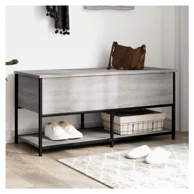 Produktbild von Aufbewahrungsbank, Grau Sonoma, 100 x 42,5 x 47 cm, Holzwerkstoff