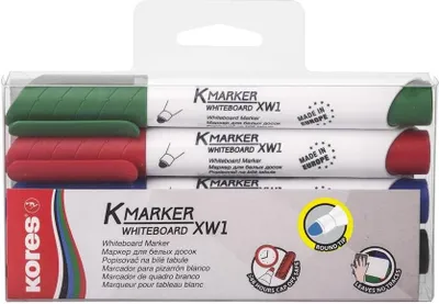 Obrázek produktu pro Kores Whiteboard- & Flipchart-Marker "K MARKER", 4er Etui
