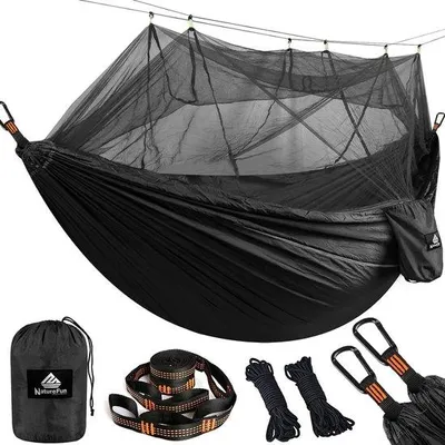 Produktbild von Famanu Campinghängematte 300 x 200 cm - ultraleicht, atmungsaktiv, mit Karabinerhaken